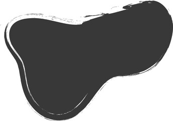 Poster - brush stain, abstract paint shape with grunge texture. round black ink splash. irregular organic blo