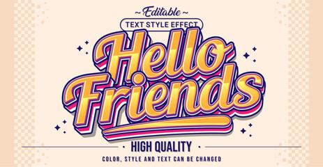 Sticker - Editable text style effect - Hello Friends text style theme.