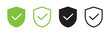 © Rajob - Shield check mark icon, or security shield protection icon with tick symbol vector.