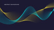 © IsyfiAnny - Abstract dynamic lines on dark background. Modern yellow and blue flowing wave lines. Futuristic technology concept. Vector illustration