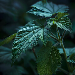 Canvas Print - Fresh mint leaves on transparency