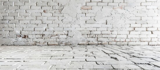 Aufkleber - White bricks creating a backdrop with copy space image