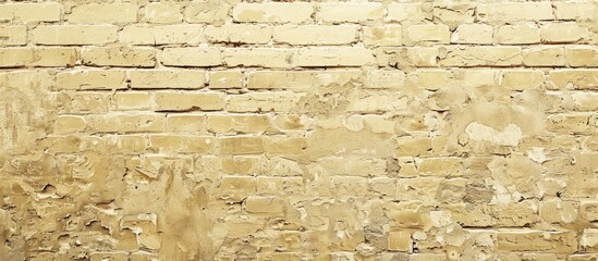 Aufkleber - A tan painted brick wall backdrop with copy space image for text