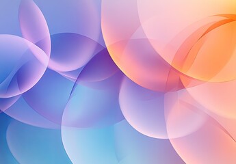 Poster - An abstract background with overlapping circles and transparency effects, creating a sense of lightness and fluidity
