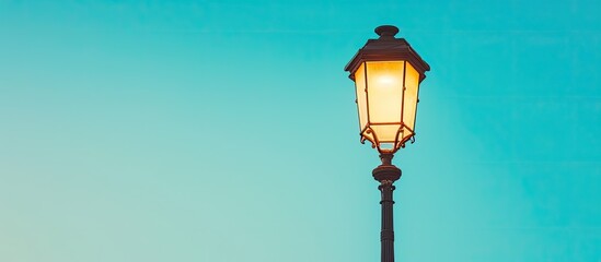 Aufkleber - Vintage street lamp against a clear blue sky with space for copy in the image