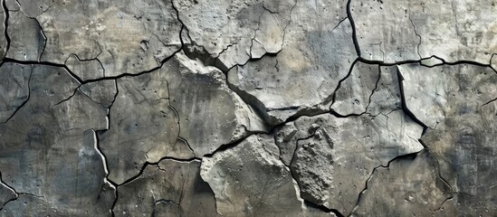 Aufkleber - Perfect for your design projects this close up cracked concrete texture creates a captivating copy space image