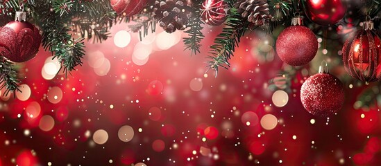 Wall Mural - Festive background for Christmas and New Year with space for text or images. Creative banner. Copyspace image