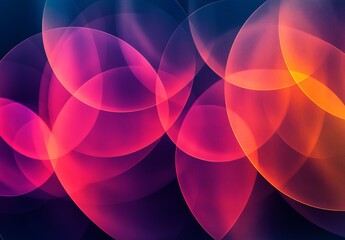 Poster - An abstract background with overlapping circles and transparency effects, creating a sense of lightness and fluidity