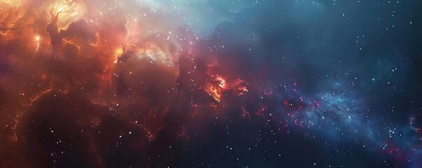 Wall Mural - A stunning cosmic scene featuring vibrant colors and swirling galaxies set against a deep space backdrop.