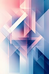 Poster - An abstract illustration with geometric shapes in pastel colors, forming a modern and minimalist background