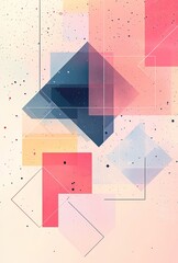 Poster - An abstract illustration with geometric shapes in pastel colors, forming a modern and minimalist background
