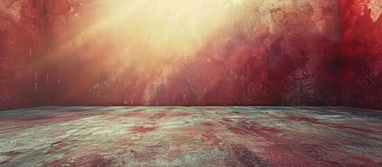 Leinwandbilder - Abstract art background with a rough textured red concrete floor and space for copy images