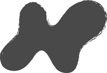 Poster - brush stain, abstract paint shape with grunge texture. round black ink splash. irregular organic blo