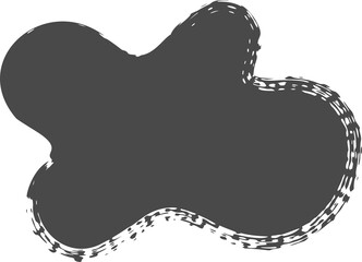 Poster - brush stain, abstract paint shape with grunge texture. round black ink splash. irregular organic blo