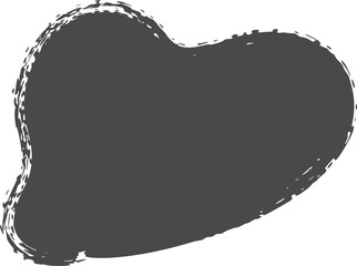 Poster - brush stain, abstract paint shape with grunge texture. round black ink splash. irregular organic blo