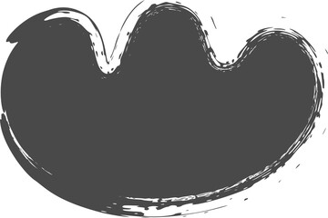 Poster - brush stain, abstract paint shape with grunge texture. round black ink splash. irregular organic blo