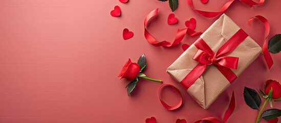 Leinwandbilder - Present for Valentine s Day celebration with copy space image