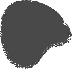 Poster - brush stain, abstract paint shape with grunge texture. round black ink splash. irregular organic blo