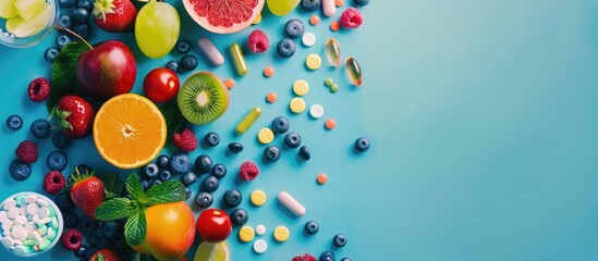 Aufkleber - Promote health through antibiotic medication with copy space image for an ad emphasizing treatment choices for a healthy lifestyle