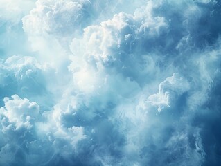 Poster - Soft and Wispy Blue Cloud Texture for Calming Mockups and Designs