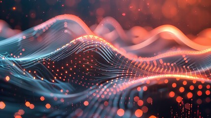 Poster - Abstract waves of light and color flow in a dynamic pattern, creating a captivating visual experience of movement and energy.
