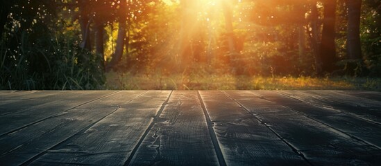 Aufkleber - Sunrise casting warm tones on a chalkboard in a nature setting with a captivating copy space image