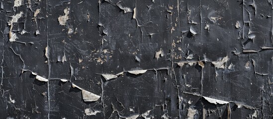 Aufkleber - A weathered black street poster texture with peeling wrinkles provides an empty copy space image