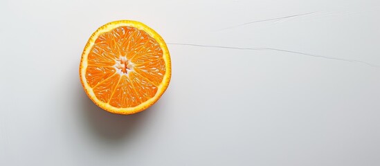 Aufkleber - Orange on a pristine white surface with copy space image