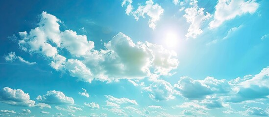 Poster - Scenic blue sky with fluffy clouds ideal for a copy space image