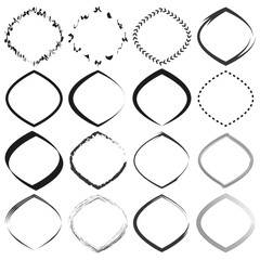Poster - Abstract frame collection. Varied shapes. Hand-drawn vector elements. Black outlines.
