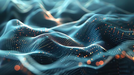 Poster - Abstract digital waves create a mesmerizing flow of light and vibrant colors, showcasing the beauty of modern technology.