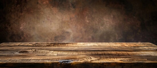 Poster - Table made of wood providing background for an image with empty space for text or design known as a copy space image