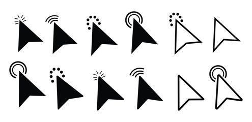 Poster - Click icon set. click cursor arrow icons set. pointer arrow icon. Computer mouse click  cursor arrow collection. cursor icon vector.
