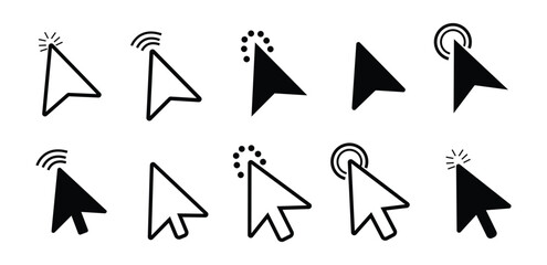 Poster - Click icon set. click cursor arrow icons set. pointer arrow icon. Computer mouse click  cursor arrow collection. cursor icon vector.
