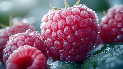 Wall Mural - raspberry on a branch photography images