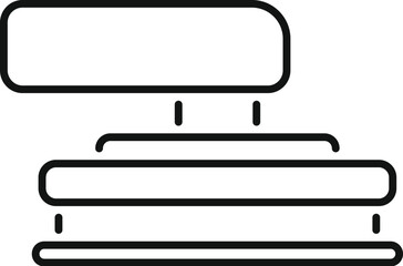 Poster - line art icon of a stapler pressing two staples on paper sheets