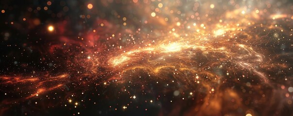 Poster - A stunning cosmic landscape showcasing a vibrant swirl of stars and galaxies in deep space, filled with colors and light.