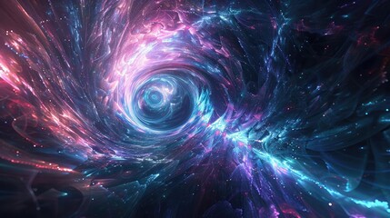Aufkleber - A mesmerizing cosmic spiral swirling with vibrant colors, showcasing the beauty of the universe and its mysteries.