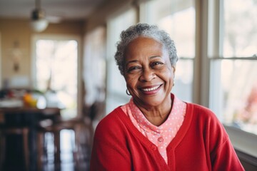 Wall Mural - Smiling portrait of a senior woman in nursing home