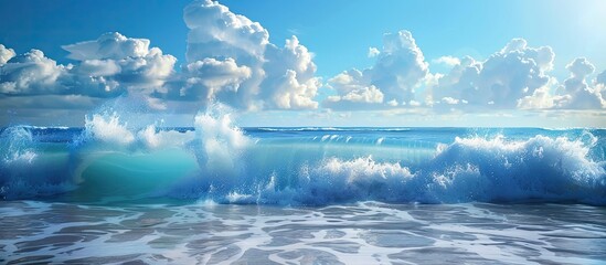 Poster - Scenic ocean waves with a stunning view perfect for a copy space image