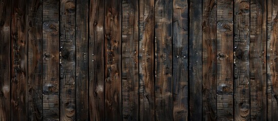 Wall Mural - Old natural patterned dark wood texture providing a backdrop for graphic design with copy space image