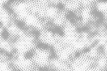 Aufkleber - Monochrome Dots Background. Fade Texture. Vintage Pop-art Backdrop. Grunge Black and White Overlay. Vector illustration.