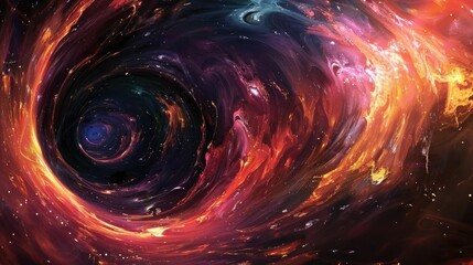 Poster - A mesmerizing swirl of vibrant colors and cosmic patterns, depicting the beauty and mystery of deep space and galaxies.