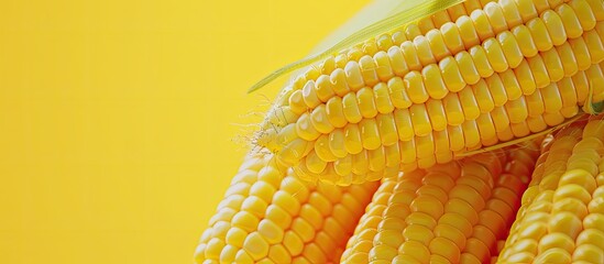 Sticker - Yellow background enhances copy space image for vibrant fresh corn