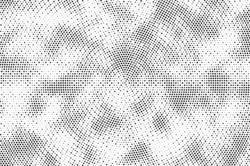 Poster - Radial halftone pattern texture. Vector black and white radial dot gradient background for retro, vintage wallpaper graphic effect. Monochrome pop art dot overlay for poster vector illustration.