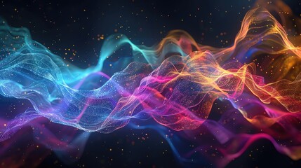 Poster - A vibrant abstract wave design with flowing colors, perfect for backgrounds, digital art, or creative projects.