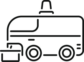 Poster - Autonomous robotic vehicle picking up a parcel from a storage for delivery service