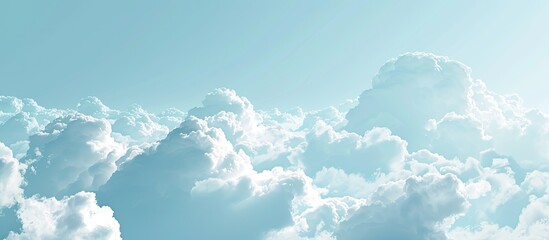 Poster - Light blue sky with beautiful white clouds providing a copy space image