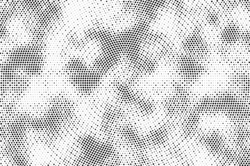 Aufkleber - Monochrome Dots Background. Fade Texture. Vintage Pop-art Backdrop. Grunge Black and White Overlay. Vector illustration.