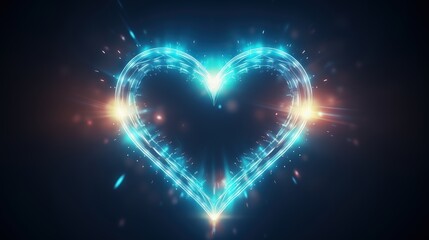 Poster - Glowing Heart Shaped Light Effect
